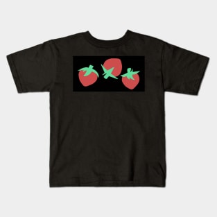 Black Strawberries Kids T-Shirt